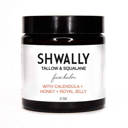 Shwally Tallow, Honey & Royal Jelly Non-Comedogenic Face Moisturizer - 100% Grass Fed Tallow with Squalane & Calendula - Rich in Vitamin A, K, D & E - Creates Soft, Smooth Skin (Unscented)