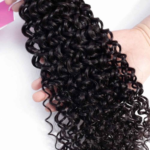 ISEE Water Wave Human Hair Bundles 20 Inch 100% Unprocessed Wet and Wavy Bundles Human Hair 10A Brazilian Curly Wave Natural Color