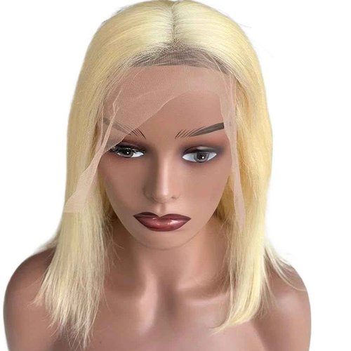 SOOFFSOR 613 Bob Wig Human Hair 12 Inch 250% Density 613 Bob Wig 13x4 HD Transparent Lace Blonde Bob Wig Human Hair Blonde Lace Front Wig for Women Short Glueless Wig
