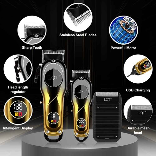 LQT Hair Clipper Set Professional Hair Trimmer Electric Foil Shaver Razor for Men Haircutting Machine for Barber Clippers and Trimmers Grooming Kit Nose Body Hair Trimmer
