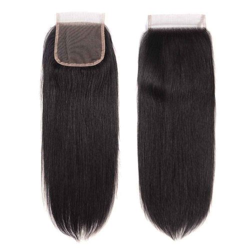 Subella Brazilian Straight Hair 3 Bundles with Closure Grade 10A Unprocessed Brazilian Virgin Human Hair Bundles with Closure Natural Black Color (18 20 22+16 Free Part)