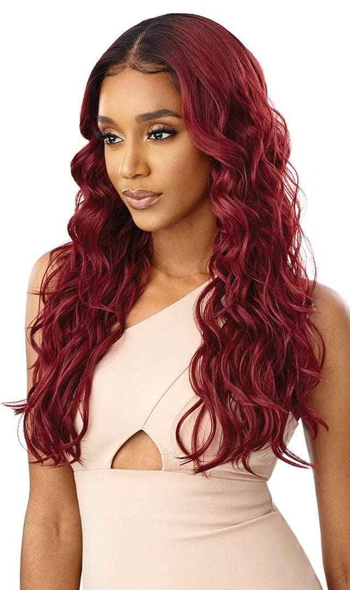 Outre Perfect Hairline Fully Hand Tied 13x6 Lace Wig HD Transparent Lace No Plucking Required ANNALISE(DR4/SDBL)