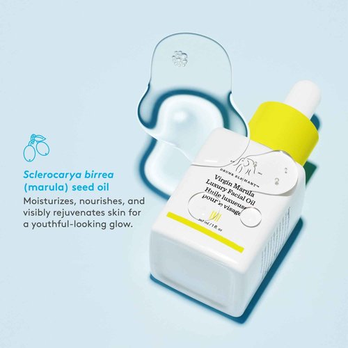 Drunk Elephant Virgin Marula Luxury Facial Oil - 30 ml/1 fl oz - Face Oil - Clean Clinical Skincare - Cruelty-Free - Dermatologist-Tested - Free of Essential Oils, Silicones, and Fragrance