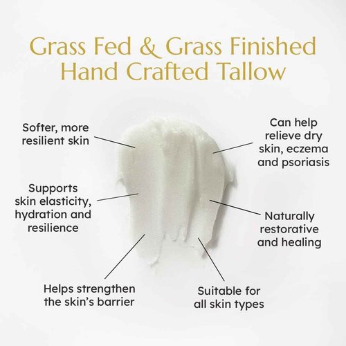 Krowa Morning Face Balm - Clean Grass Fed Tallow Balm w/Essential Oils + Collagen Peptides - Nourishing, Soothing, Hydrating and Adds Vitality to Skin. Deeply Renews. No Phthalates or Preservatives.