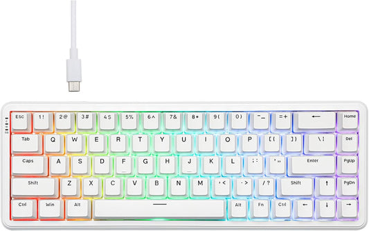 AK680 MAX Wired Gaming Keyboard with Hall Effect Switch, Rapid Trigger Magnetic Keyboard with 8K Polling Rate, Top Structure, RGB Backlight (White)