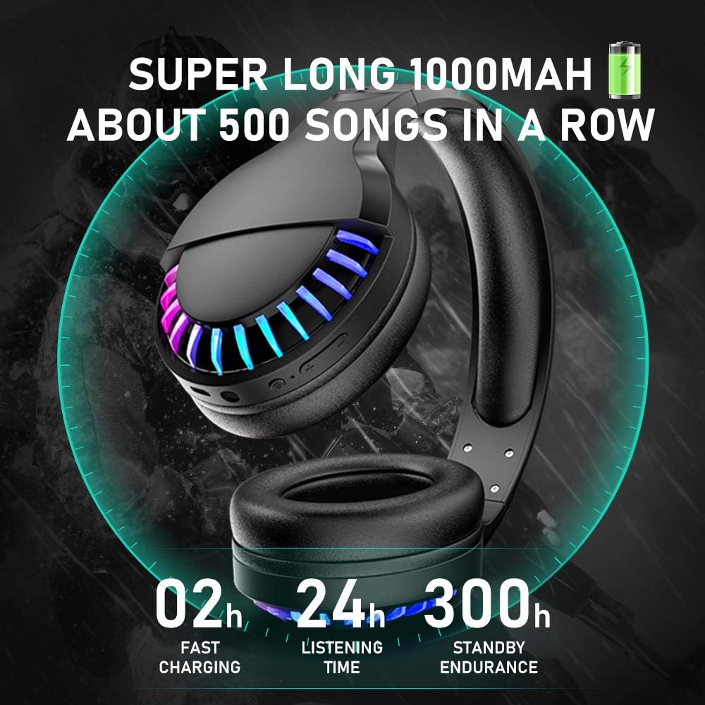 ZIYOU LANG L80 Wireless Gaming Headset Ultralight Over Ear with 2.4Ghz USB C&A Dongle/Bluetooth 5.3/3.5mm Wired Detachable Mic Stereo Sound 600mAh Battery for PC Mac PS4 PS5 Switch Win Gamer(White)