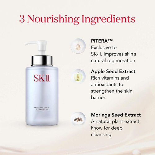 SK-II Facial Treatment Cleansing Oil - Gentle Makeup Remover Oil & Face Cleanser - Improves Texture, Dullness & Dryness for a Visibly Smoother Complexion (8.4 oz)