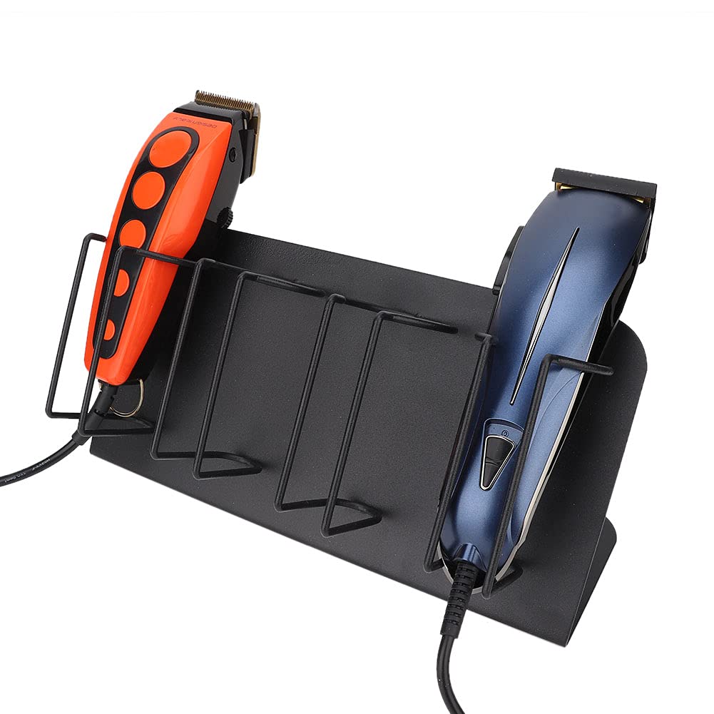 Hair Clipper Holder,Hair Clipper Rack, 4 Slots Stainless Steel Electric Hair Clipper Storage Rack Hair Cutter Trimmer Holder Stand Used for Salon Appliance Rack (Black)