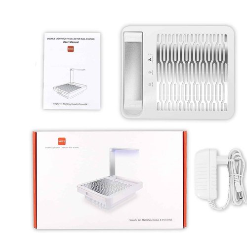 Nail Dust Collector with Nail Lamp and Manicure Light, Professional AONOLOVO Nail Fan Vacuum Dust Collector Extractor Machine for Acrylic Dip Nails Removal, NDC6