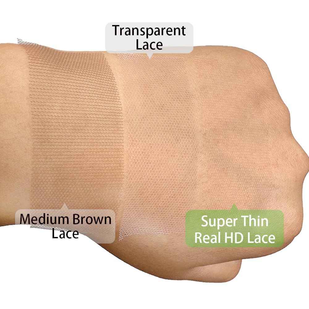 KRN 13X6 Real HD Lace Frontal Body Wave, 0.10 mm Ultra-Thin Invisible Lace HD Frontal 13x6 Human Hair 12A Brazilian Virgin Hair Single Knot Pre-Plucked with Baby Hair 12 Inch