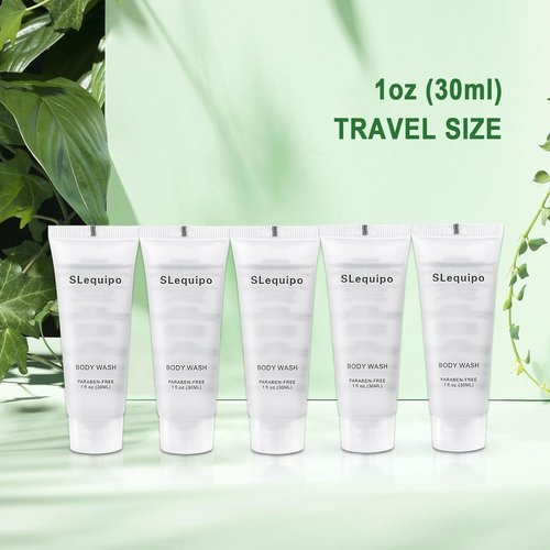 SLequipo Travel Size Body Wash (1 fl oz, 200 Pack), Refreshing Hotel Body Wash, Mini and Small Size Body Wash Guest Hotel Toiletries in Bulk