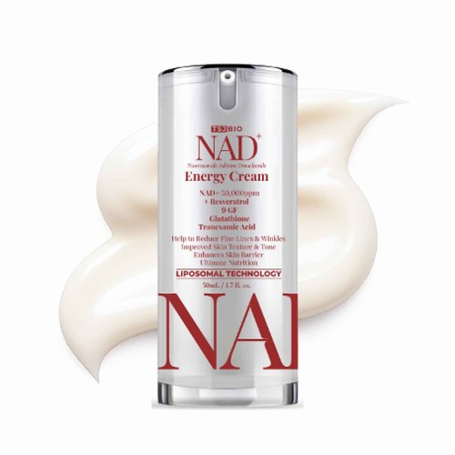 TSJ Bio NAD+ Energy Revitalizing Cream - Premium Daily Moisturizer with NAD+ 50,000PPM, Resveratrol & 9 Growth Factor Complex
