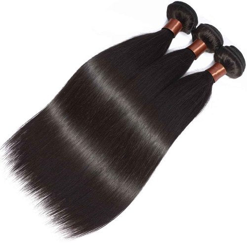 BLACKMOON HAIR Brazilian Virgin Human Hair Bundles - Straight, 22-26 Inch, 100% Unprocessed, 3 Bundles Deal