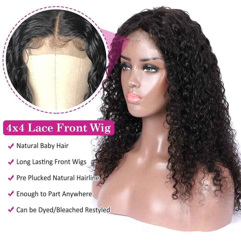 28 Inch Deep Wave Lace Front Wigs 4x4 Lace Closure Human Hair for Black Women Wet and Wavy Wigs Human Hair Curly Wig with Baby Hair Deep Wave Glueless Human Wig Pre Plucked Natural Black