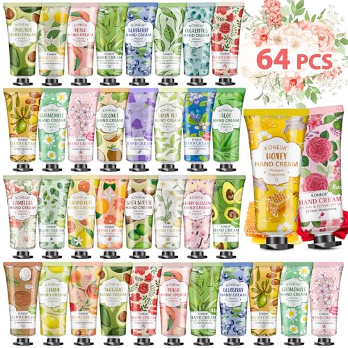 64 Pack Moisturizing Hand Cream Set, Christmas Gifts for Women, Bulk Hand Lotion Travel Size for Dry Cracked Hands, Mini Hand Cream for Mom Gifts, Stocking Stuffers, Thank You Gifts