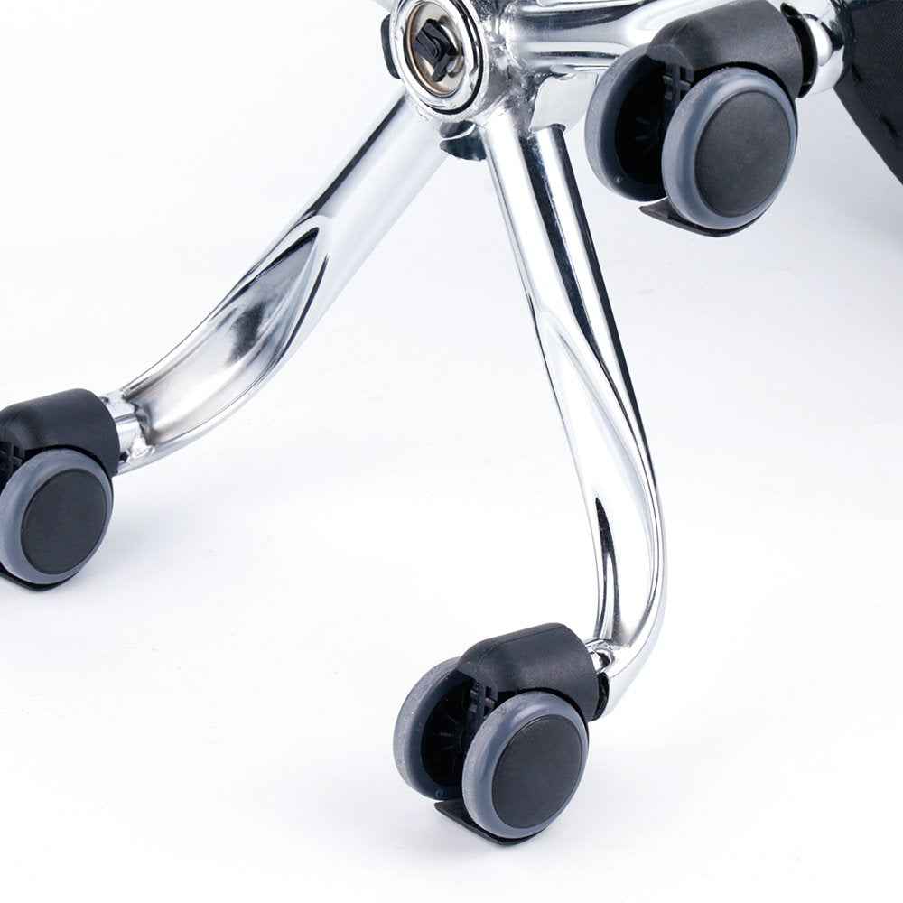 Leopard Round Rolling Stools, Adjustable Work Medical Stool with Wheels (Black)