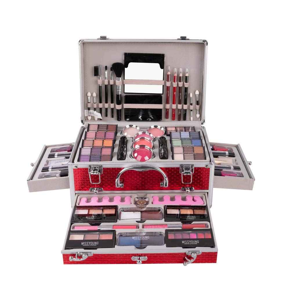 Joyeee All-in-One Makeup Kit Gift Set Women Full Set Carry All Professional Make up Kit With Makeup Bag Lipgloss Lipstick Concealer Blush Foundation Face Powder Eyeshadow Palette Cosmetic Palette #10