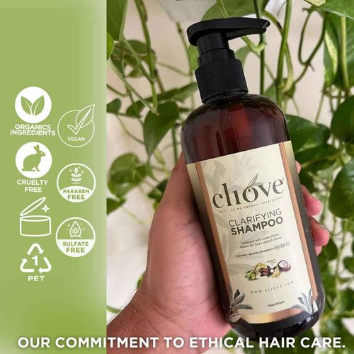 Cliove Clarifying Shampoo for Oily Hair – Removes Buildup & Residue – Sulfate-Free, Organic Ingredients – 8.5 oz