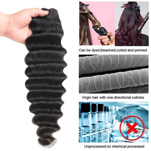 Ralisa 16A Loose Deep Bundles Human Hair Loose Deep Wave Bundles Brazilian Virgin Hair Deep Wave Bundles Hair Weave Extensions Human Hair Loose Wave Curly Hair Bundles