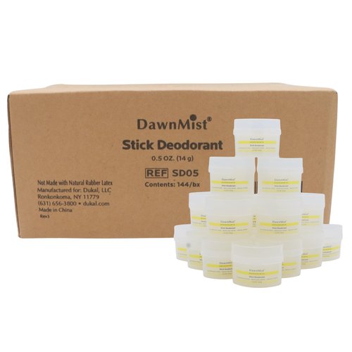 Dukal DawnMist Stick Deodorant, 0.5 oz – Clear, 1 Box (144 Sticks/Box, Pack of 144) – Long-Lasting Freshness for Daily Use