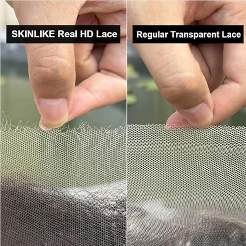 SKINLIKE Real HD Lace Frontal Human Hair Pre Plucked Natural Hairline Invisible Closure Ultra Thin Swiss HD Lace Bleach Knots Closure Human Hair with Baby Hair (5x5 613 HD Body Wave, 20 inch)