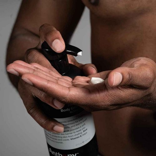 Anthony No Sweat Body Defense Deodorant for Men, Anti-Chafing & Anti-Itch Cream-to-Powder Lotion for Groin, Thighs & Underarms, Talc-Free, Absorbs Moisture, Sweat & Odor Control, 16 fl oz