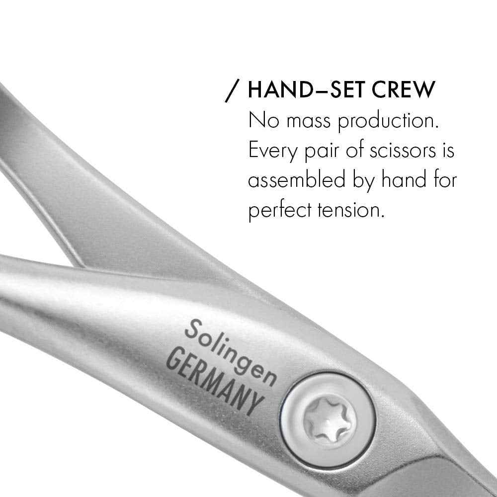 GERMANIKURE 4pc Mini Professional Manicure Set in Suede Case - FINOX Stainless Steel Tools Made in Solingen Germany, Glass Nail Care Supplies Made in Czech Republic