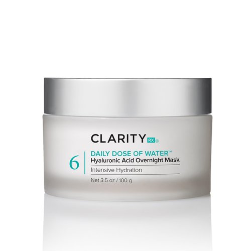 ClarityRx Daily Dose of Water Hyaluronic Acid Overnight Face Mask for Intensive Hydration, Plant-Based, Medical-Grade & Cruelty-Free