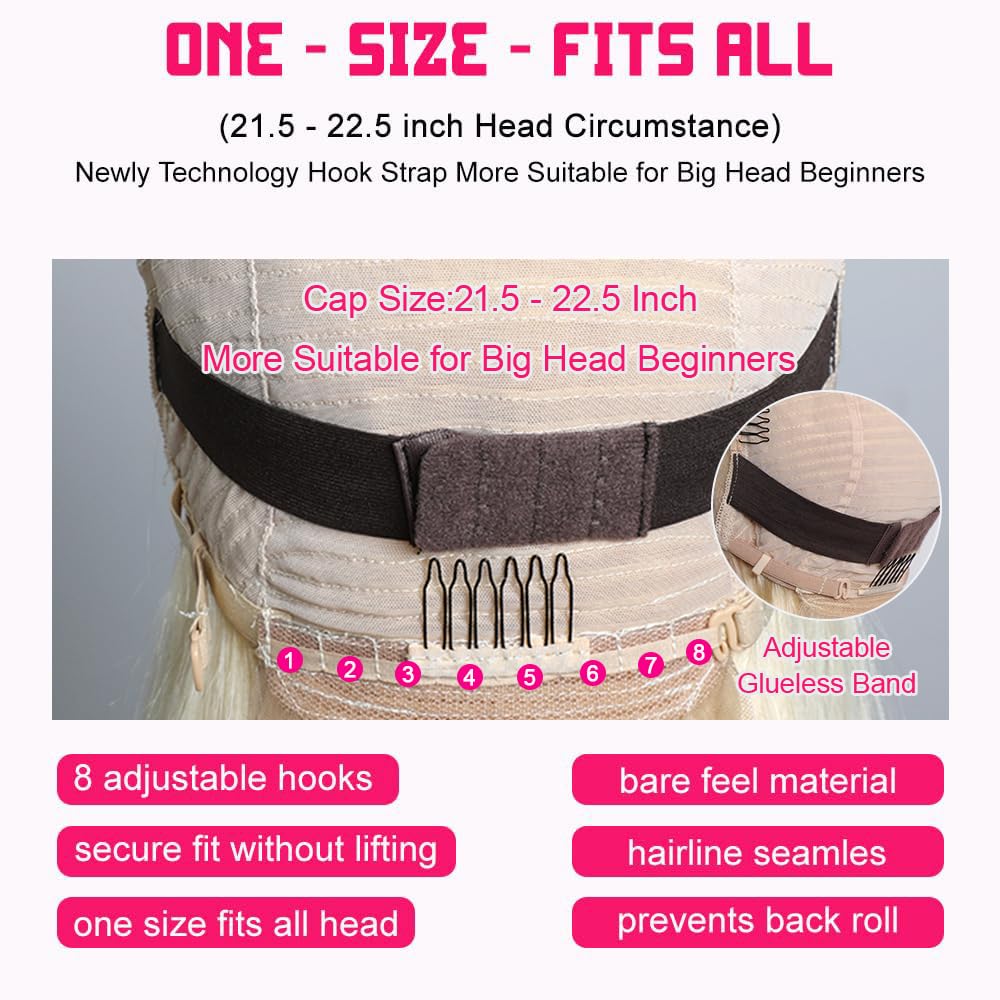 Honey Blonde Bob Wig Human Hair 13x4 HD Lace Frontal Glueless Wigs Human Hair for Black Women 180 Density Pre Plucked 100% Brazilian Virgin Blonde Wigs Human Hair - 14 Inch Skinlike 613 Bob Wig