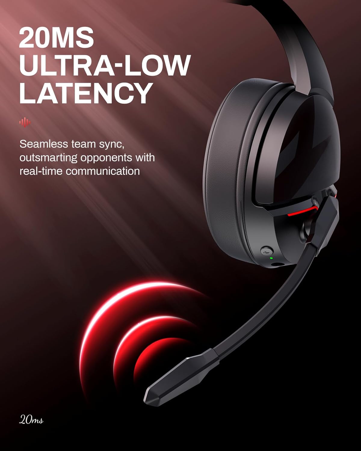 acer Wireless Gaming Headset, PS5 Headset with 2.4GHz for Ps5, Ps4, PC, Switch, Bluetooth 5.3 + 100Hrs Gaming Headphones with Noise Canceling Mic for Laptop, Mobile, Mac, 50mm Drivers (Red)