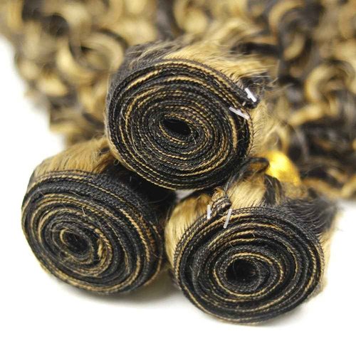 Habiliana Bundles Human Hair 26 28 30 Inch Jerry Curly P1B/27 Human Hair Bundles 12A Unprocessed Brazilian Virgin Quick Weave Hair Extensions for Black Women