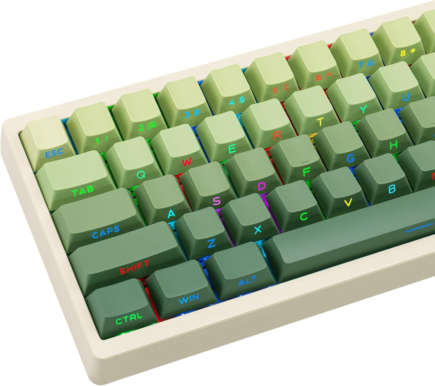 136 Keys Gradient Blue Keycaps, Side Print Shine Through Keycap, Custom Double Shot PBT Keycaps, Cherry Profile Keycap 60 Percent Cherry Mx for ANSI/ISO Layout Mechanical Keyboard