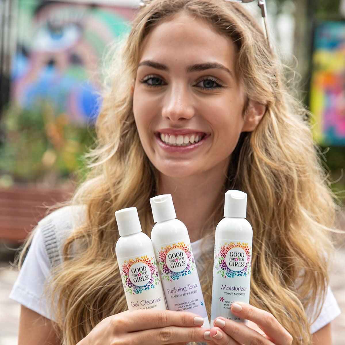 Good For You Girls Three-Step Skincare Gift Set - Cleanser, Toner & Moisturizer for Girls to Teens, Safe, Natural, Plant-Based ingredients. Vegan & Gluten-Free | 3 Piece, 4 oz ea.