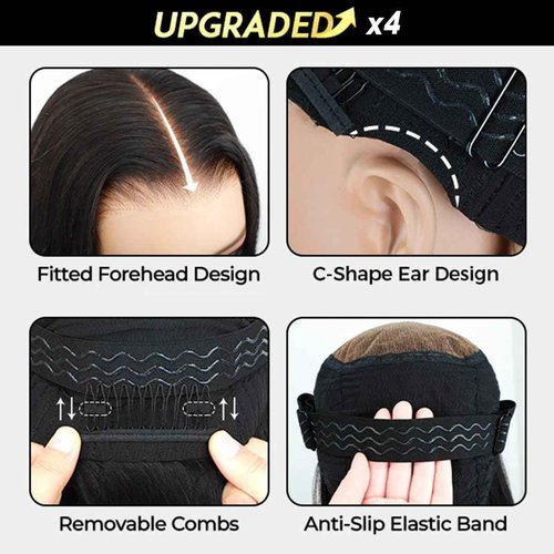 AOFEER 200% Density Deep Wave Wear and Go Glueless Wigs Human Hair Pre Plucked Pre Cut 7x5 HD Lace Front Wigs Pre Bleached Bye Bye Knots Deep Curly Lace Closure Wigs Human Hair for Women 18 Inch