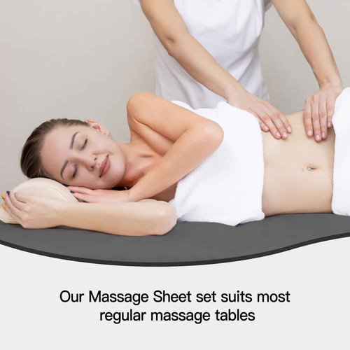 Y.Rivouied 4 Sets Massage Table Sheet Set, Soft Microfiber Facial Bed Cover Set Bulk 3 Piece Set Includes Flat and Fitted Sheets with Face Cradle Cover Stain and Wrinkle-Resistant, Grey