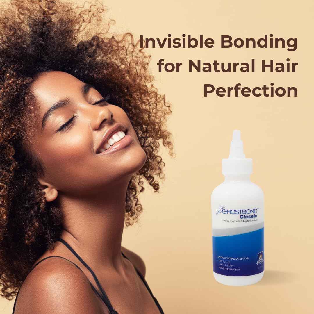 GHOSTBOND Classic Hair Replacement Adhesive 5oz - Invisible Wig Bonding Glue: Water & Oil-Resistant, Non-Toxic, Strong Hold For Secure and Natural-Looking Poly & Lace, Wigs & Toupee Systems