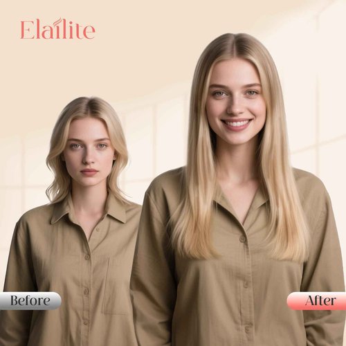 Elailite Clip in Hair Extensions Real Human Hair 3PCS Lace Weft Remy Hairpieces for Women 22 Inch 86g Light Auburn