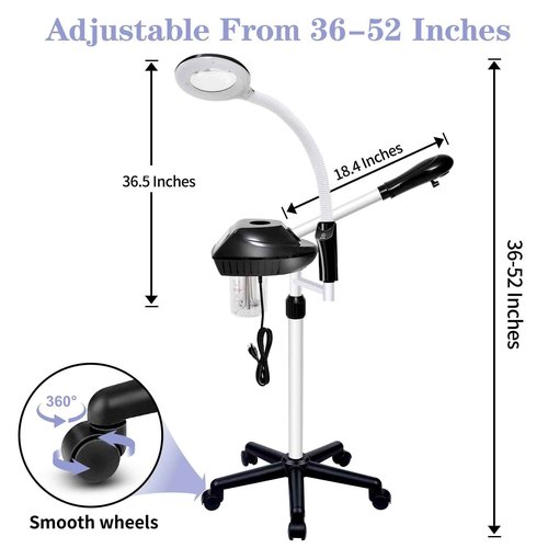 Wuissvnb Facial Steamer Professional, 2 in 1 Facial Steamer with 5X Magnifying Lamp, Ozone Face Steamer, Suitable for Home or Beauty Spa Use