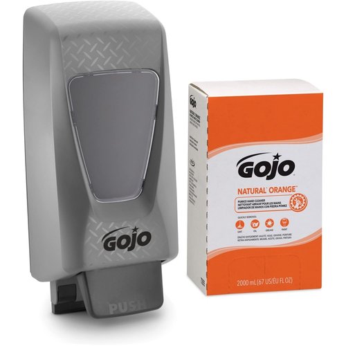 GOJO NATURAL ORANGE Pumice Hand Cleaner 2000 mL Quick Acting Lotion Hand Cleaner with Pumice Refill PRO TDX Dispenser (Pack of 4) - 7255-04