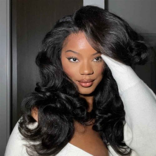 BGM GIRL Kinky Straight 3 in 1 Half Wig Human Hair Glueless Wear and Go No Lace Flip Over Wig With Adjustable Drawstring 180 Density Natural Look Wig For Women 18 Inch