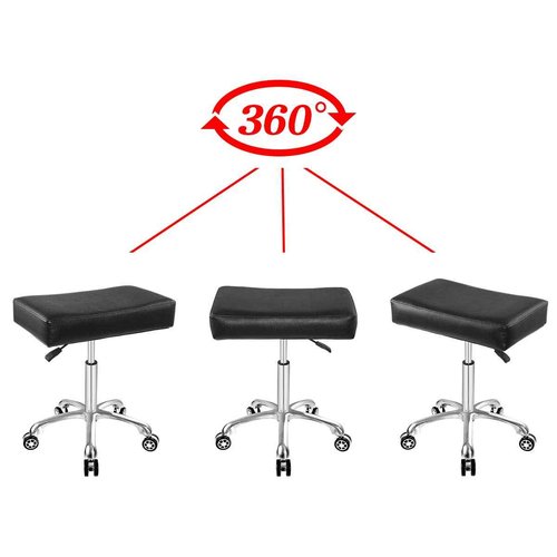 Antlu Adjustable Rolling Swivel Stool Chair for Massage Office Tattoo Kitchen, Work Heavy Duty Hydraulic Stool with Wheels (Black)