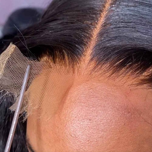 MY SHINY WIGS Skinlike HD Lace Closure 5x5, Bleached Knots Pre Plucked Clean Hairline, Unprocessed Brazilian Virgin Human Hair, Straight, Natural Black, 14 Inch Closure Only