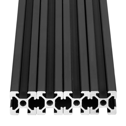 4pcs 400mm T Slot 2020 Aluminum Extrusion European Standard Anodized Linear Rail for 3D Printer Parts and CNC DIY Black(15.75inch)