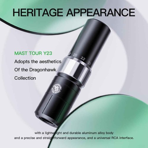 Dragonhawk Tour Y23 Wireless Tattoo Kit 2 Replaceable Batteries Tattoo Pen Machine Gun Kit with 6 Strokes Length Change