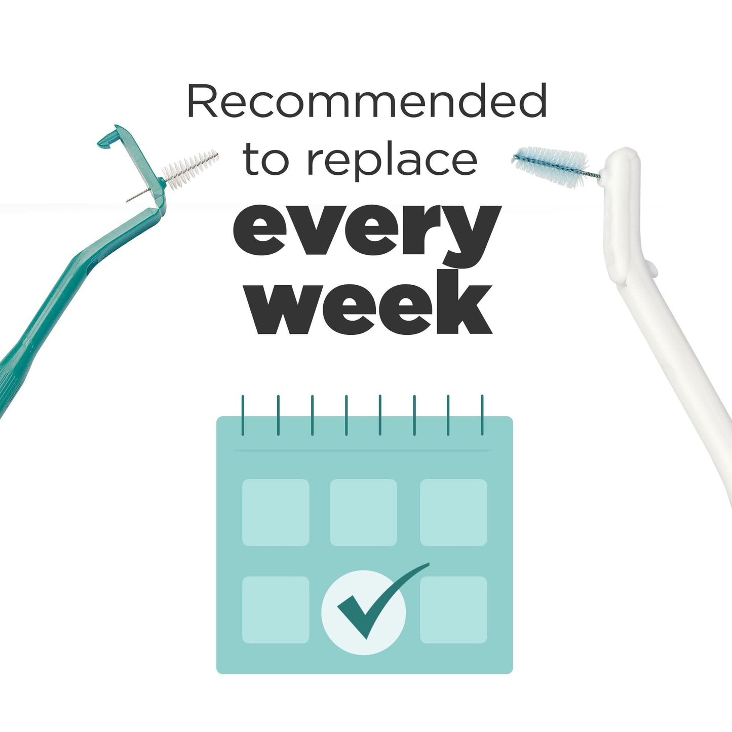 GUM Proxabrush Go-Betweens Refills - Wide - Compatible with GUM Permanent Handle - Reusable Interdental Brushes - Soft Bristled Dental Picks, 16ct (6pk)