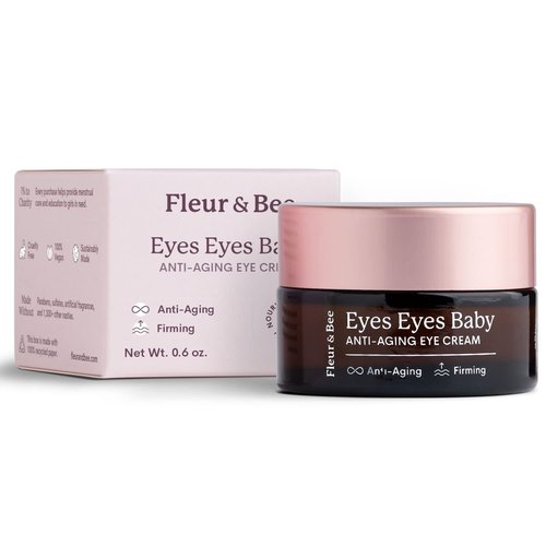 FLEUR & BEE Anti Aging Eye Cream | Clean, 100% Vegan & Cruelty Free | For Dark Circles, Puffiness and Wrinkles | All Skin Types | Eyes Eyes Baby 0.6 oz