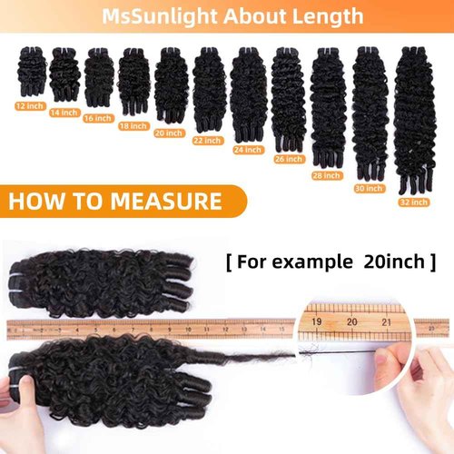 MsSunlight Burmese Curly Bundles Human Hair 18 Inch 100% Unprocessed Quick Weave 15A Water Wave with Spiral Curly End Real Human Hair Extensions Natural Black