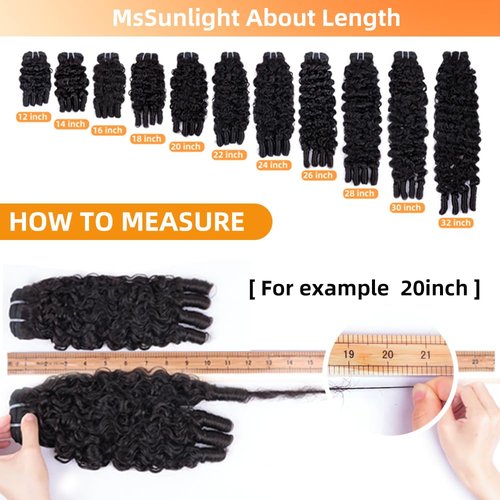 MsSunlight Burmese Curly Bundles Human Hair 22 Inch 100% Unprocessed Quick Weave 15A Water Wave with Spiral Curly End Real Human Hair Extensions Natural Black