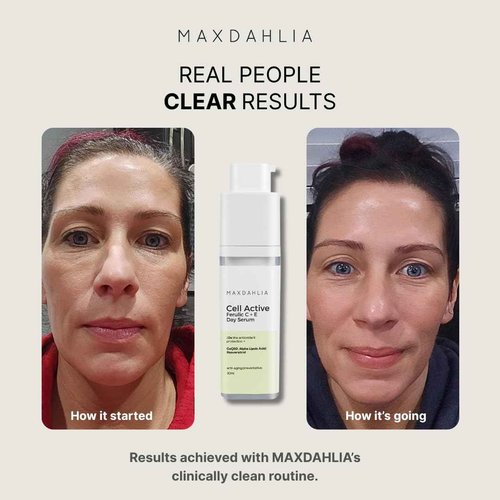 MAXDAHLIA Cell Active Day Serum | 10X Antioxidant Protection | Small-Batch Non-Oxidizing 20% Vitamin C+E Ferulic Acid with Niacinamide & Hyaluronic Acid | Anti-Aging, Brightening, Dark Spot Corrector
