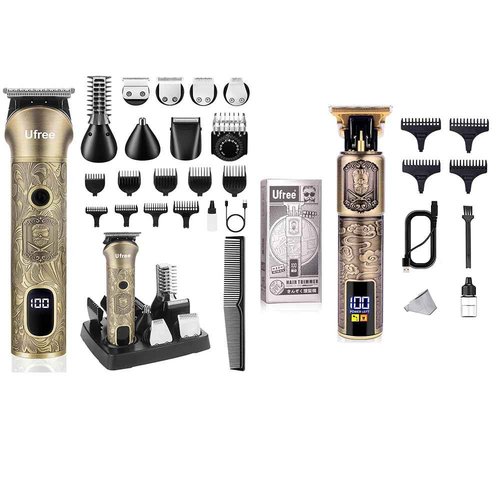 Ufree Beard Trimmer for Men and Mustache T Blade Liners Trimmer Set, Shaving Kit for Mustache Body Nose Ear Hair Facial, Electric Razor for Men